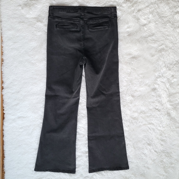 High Rise Stretch Front Patch Pocket Black Denim Trousers Jeans Size 12 - Picture 5 of 13